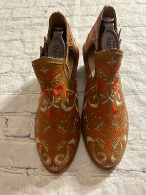 KELSI DAGGER BROOKLYN KLINE ANKLE BOOTS EMBROIDERY & BLOCK HEELS BOHO WESTERN 8